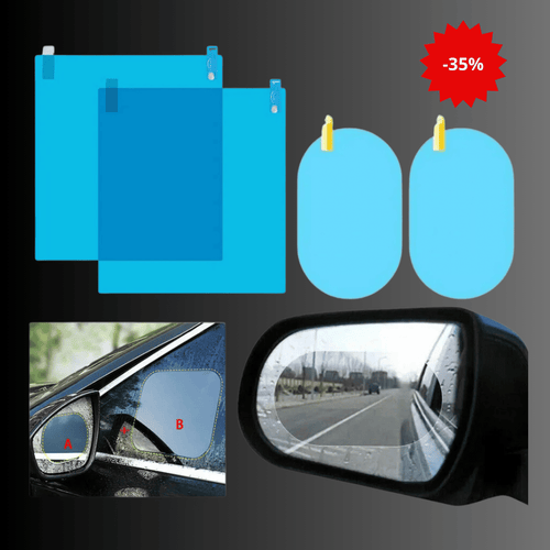 ClearVision™ | Film Protecteur de Rétroviseur Anti-Pluie & Anti-Buée