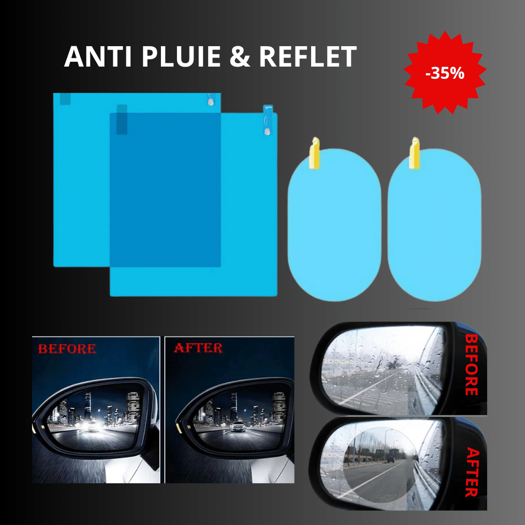 ClearVision™ | Film Protecteur de Rétroviseur Anti-Pluie & Anti-Buée