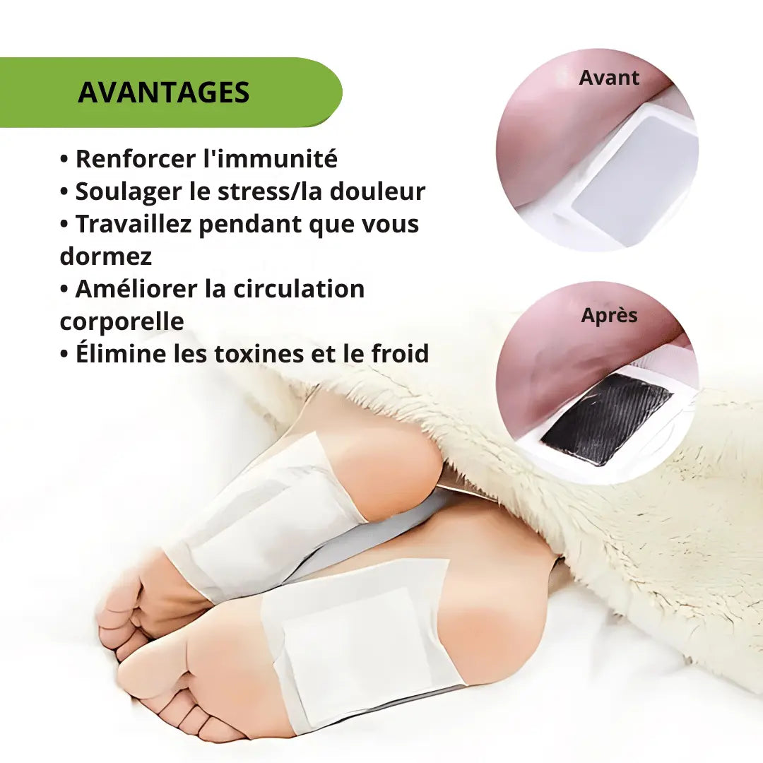 SouthMoon™ Patch Détox Pieds | Éliminez les Toxines Pendant Votre Sommeil - KAMOTEK